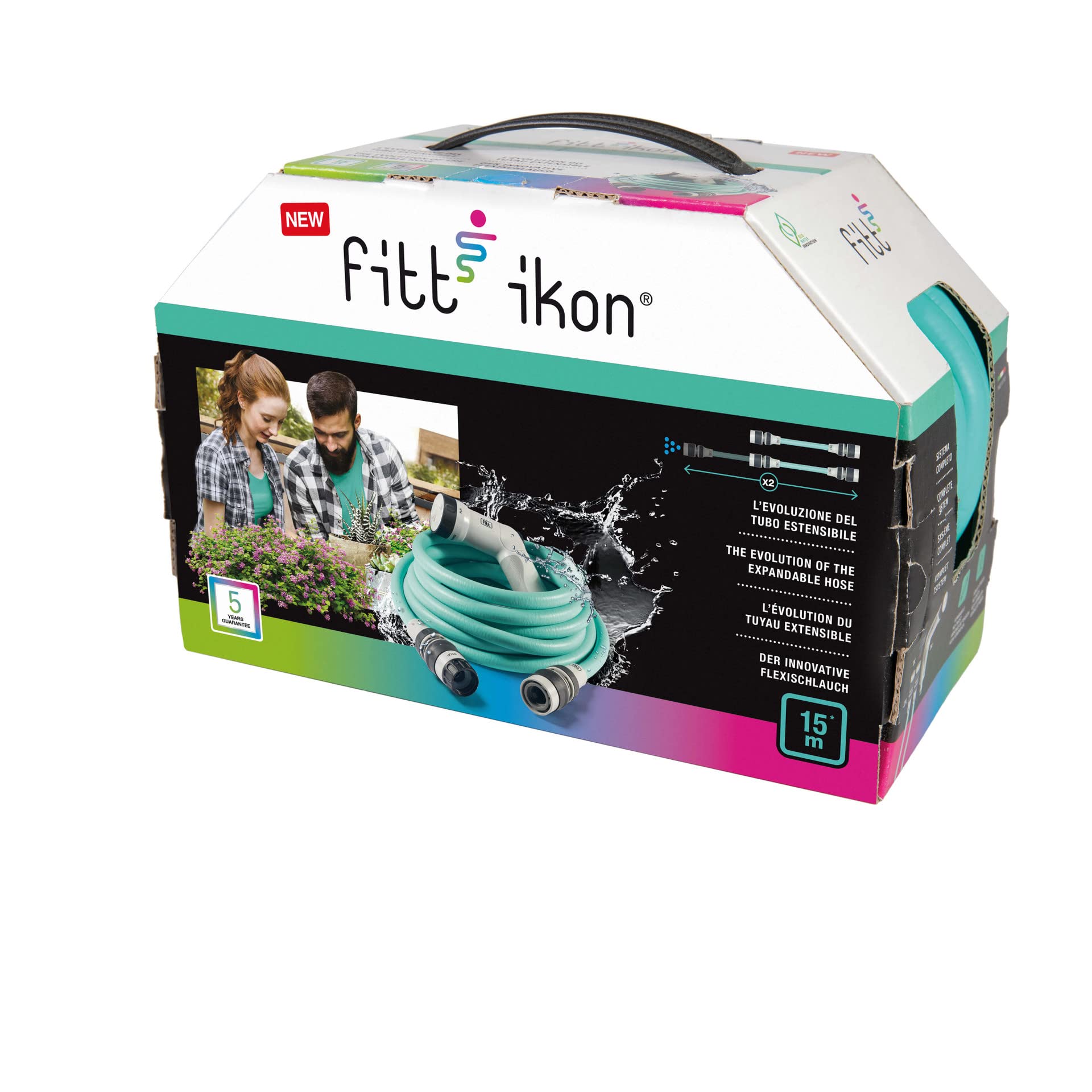 fitt-ikon-15-m-tuyau-d-arrosage-extensible-avec-pistolet-multi-jet-aquamarine image 6