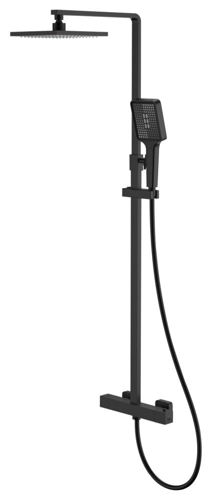 boutt-ensemble-douche-noir-carr-pomme-flexible-fixation-murale image 1