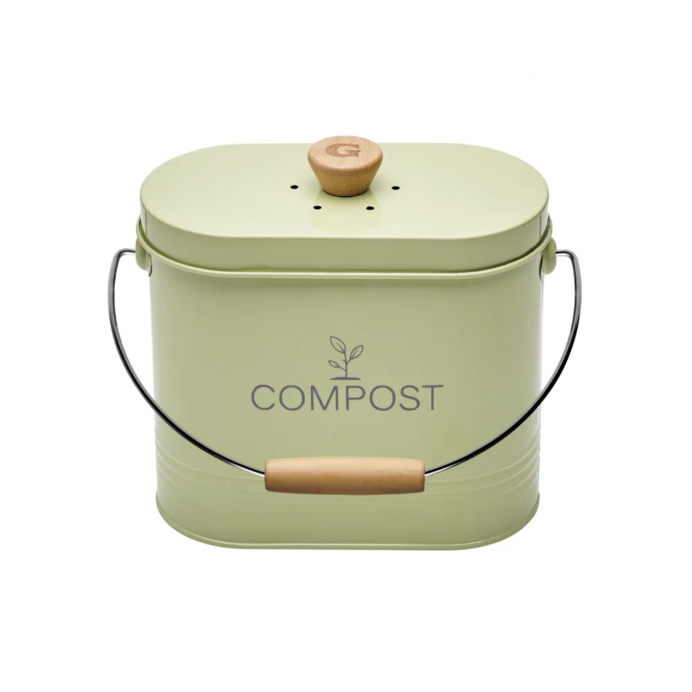 guillouard-seau-compost-ovale-3l-avec-filtre-vert-sauge image 1