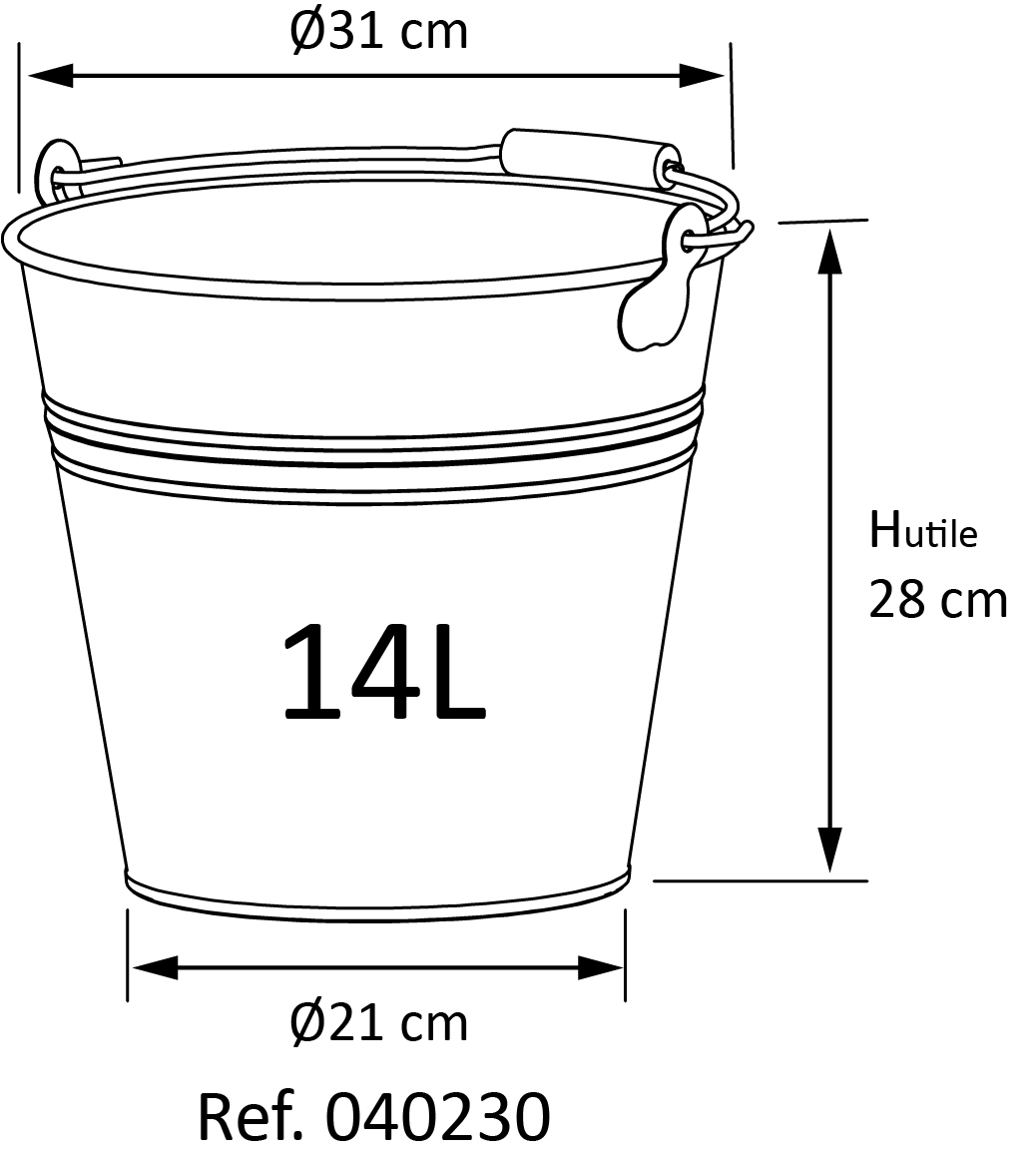 guillouard-seau-14l-acier-galvanis-31-cm image 2