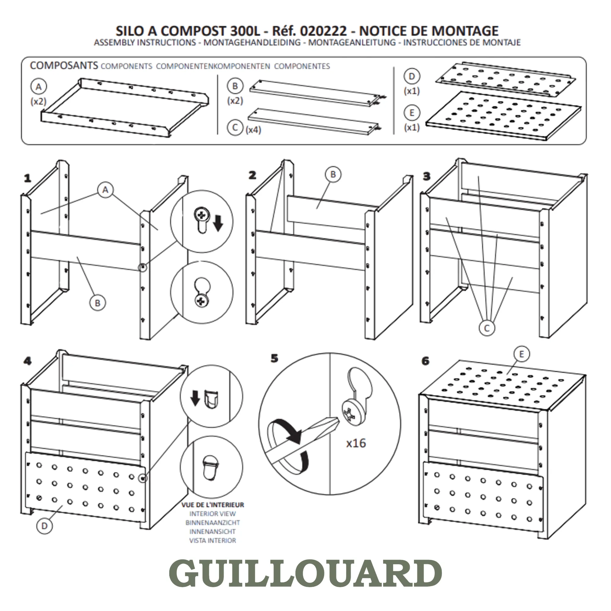 guillouard-composteur-bois-de-jardin-300-l image 6