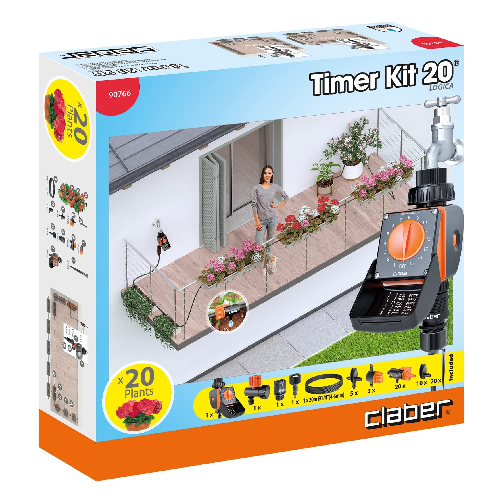 claber-timer-kit-20-logica-syst-me-arrosage-goutte-goutte-automatique-20-plantes image 1