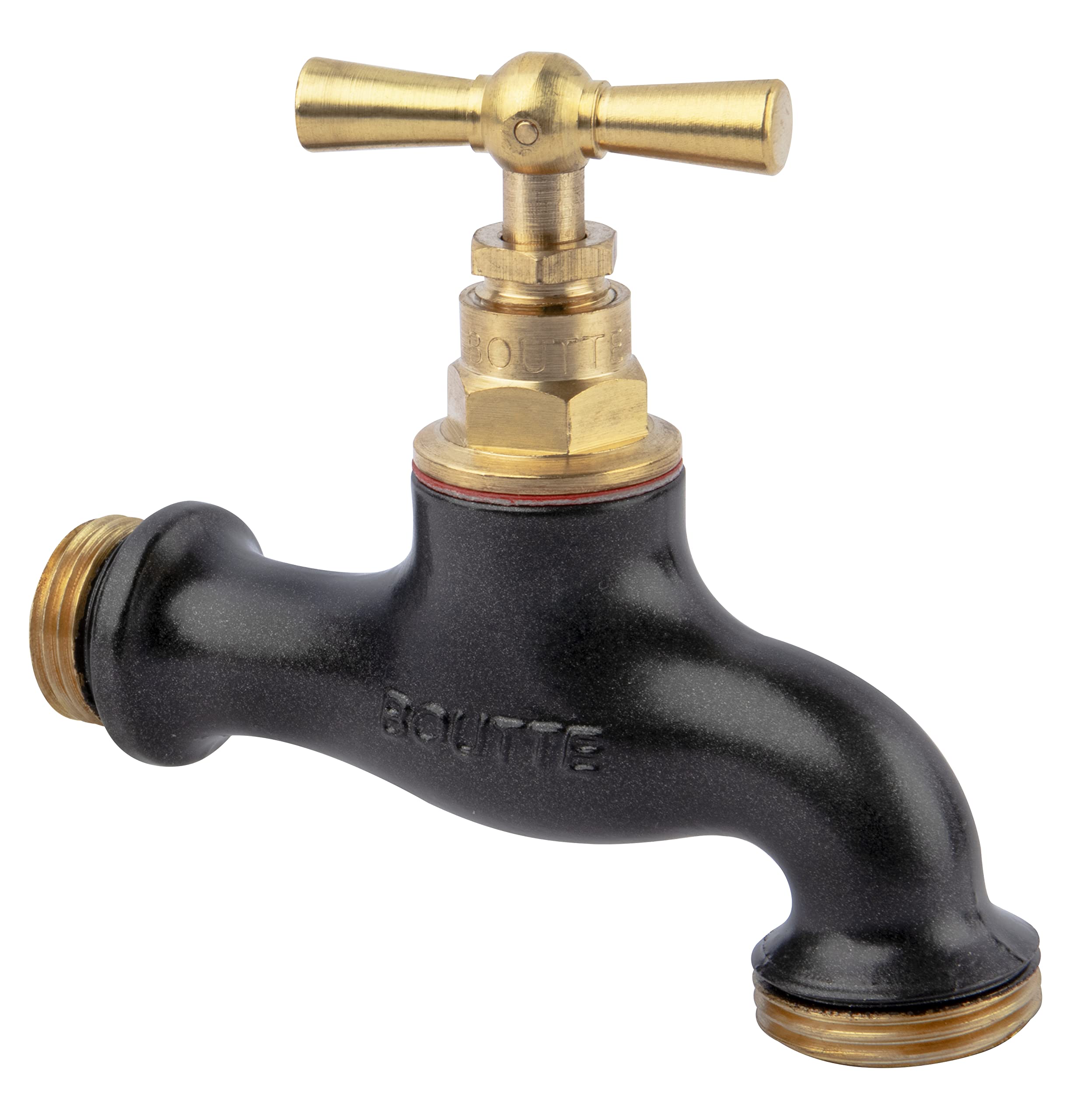 boutt-robinet-laiton-teck-noir-entr-e-15x21-1-2-nez-20x27-raccord-arrosage-stand image 1