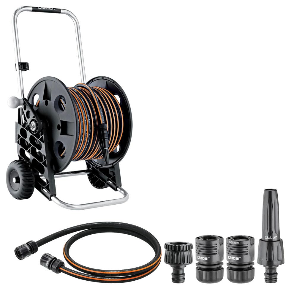 claber-kit-pronto-30-chariot-d-vidoir-aluminium-avec-tuyau-30-m-et-lance image 2