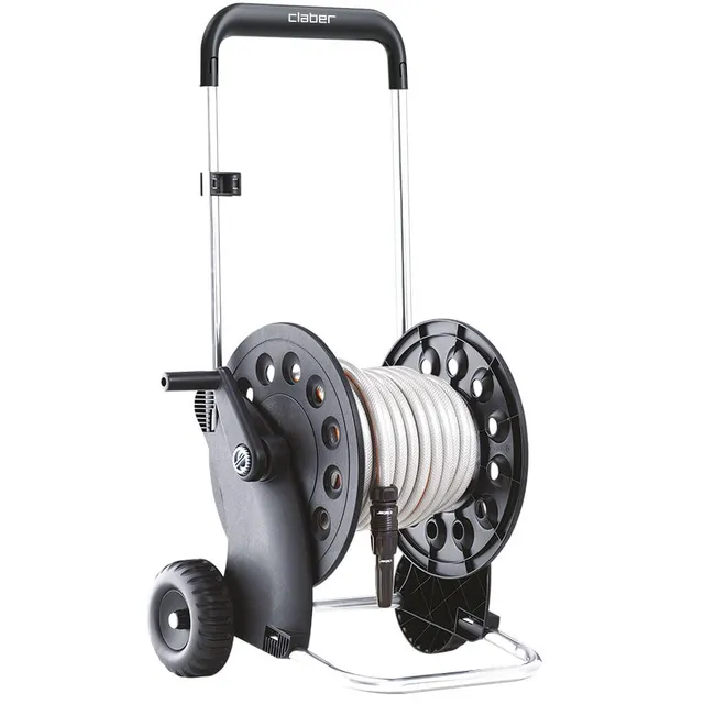 claber-ecosei-kit-chariot-d-vidoir-aluminium-avec-tuyau-20-m-et-lance image 1
