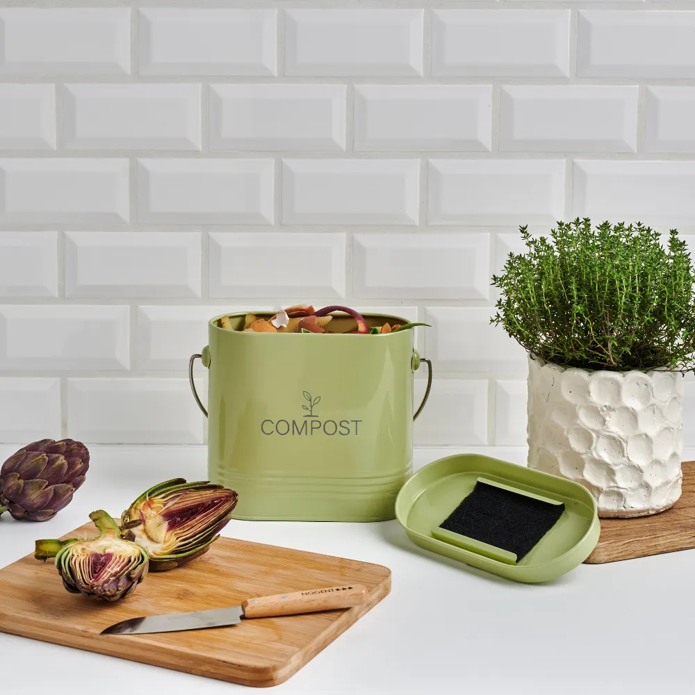 guillouard-seau-compost-ovale-3l-avec-filtre-vert-sauge image 2
