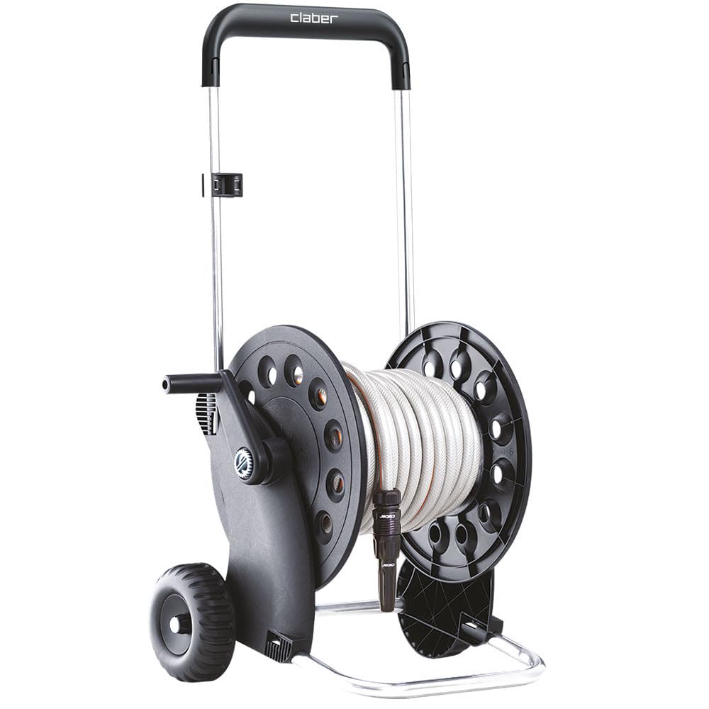 claber-ecosei-kit-chariot-d-vidoir-aluminium-avec-tuyau-20-m-et-lance image 1