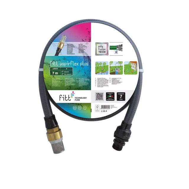 fitt-aspirflex-plus-7-m-tuyau-d-aspiration-eau-avec-cr-pine-laiton-anti-retour image 1