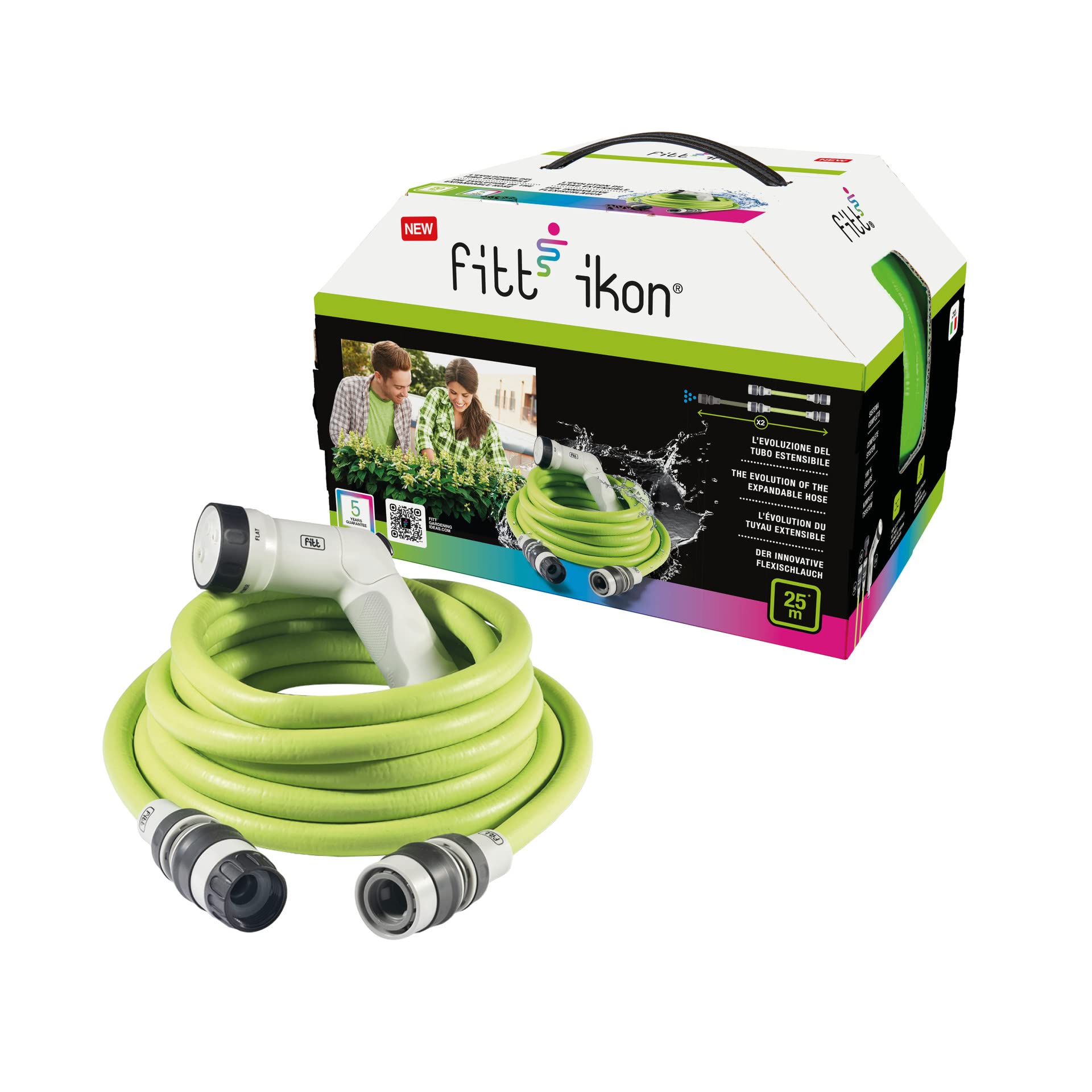 fitt-ikon-25-m-tuyau-extensible-avec-pistolet-multi-jet-lime image 5
