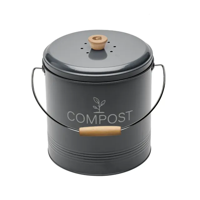 guillouard-seau-compost-rond-8l-avec-filtre-gris-seau-4-5l image 1