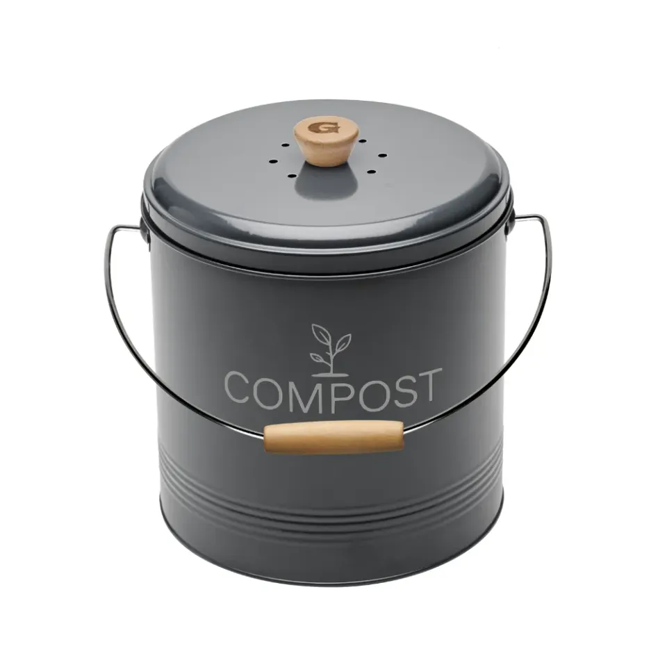 guillouard-seau-compost-rond-8l-avec-filtre-gris-seau-4-5l image 1