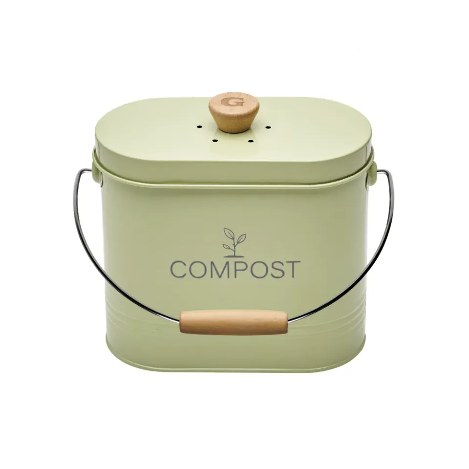 guillouard-seau-compost-ovale-3l-avec-filtre-vert-sauge image 1